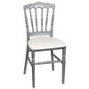 Zilveren Franse stoel met witte zitting