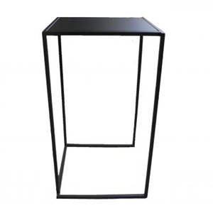 Statafel Black Steel met zwart blad 70x70cm